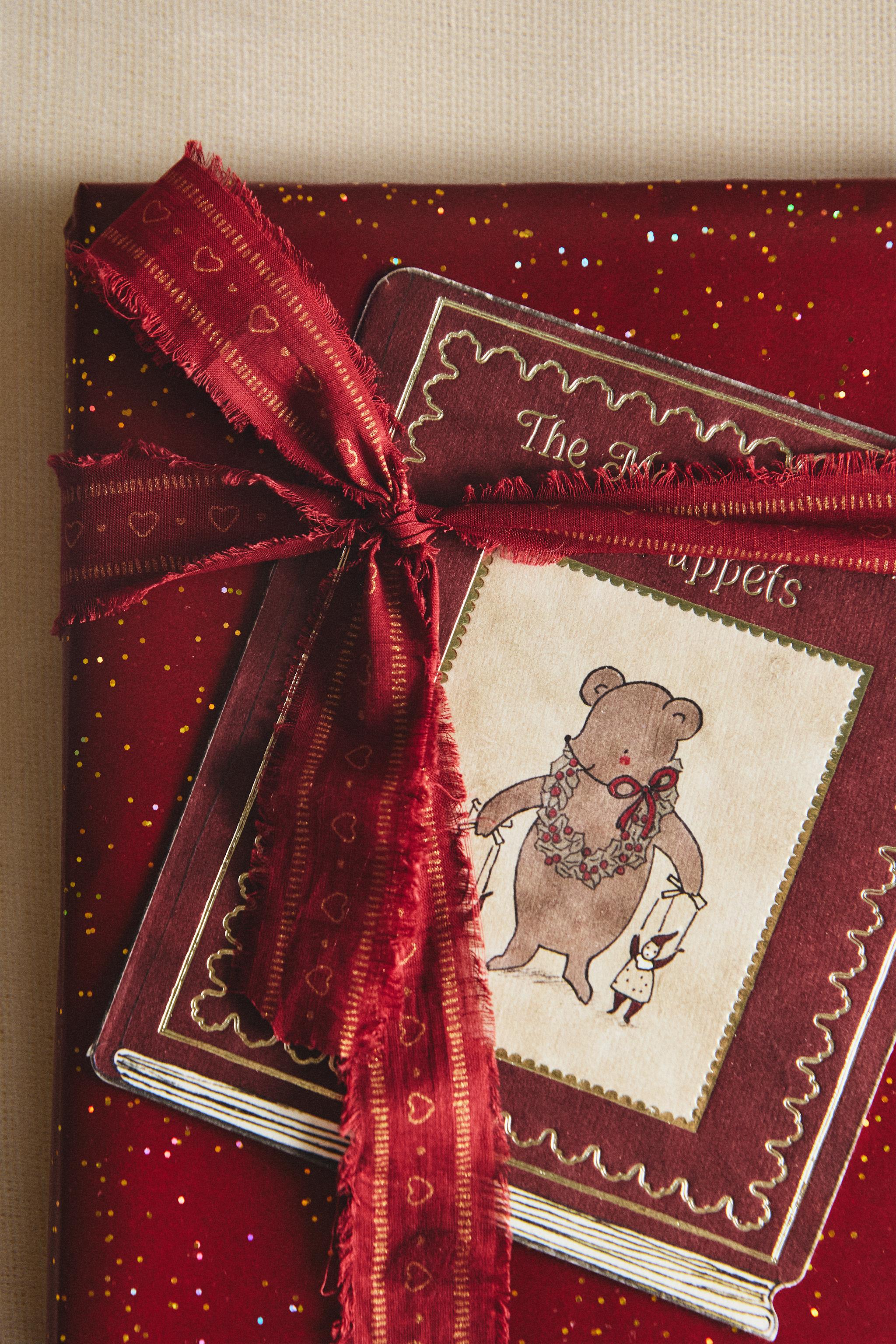 CHRISTMAS HEART FRINGE GIFT RIBBON